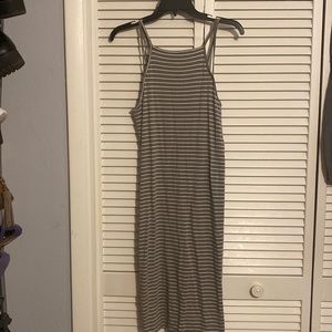 striped tight mid thigh dress